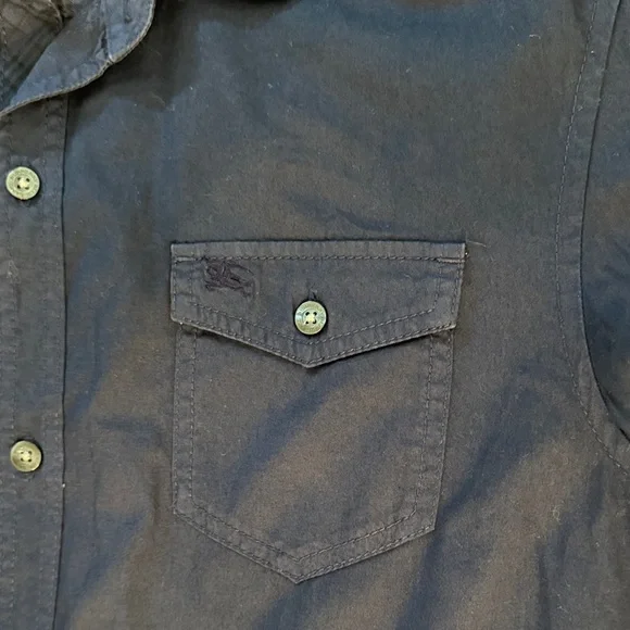 Burberry London Blue Label Men's Navy Blue Short Sleeve Shirt Size: LL Japan - Picture 10 of 13